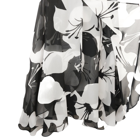 WHBM Layered Chiffon Floral Pleated Flare Dress - Picture 8 of 13